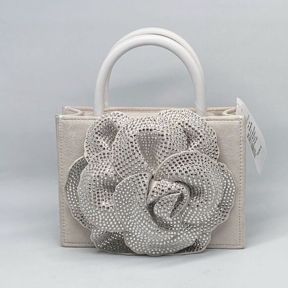 Mach & Mach Crystal Flower Suede Bag - Picture 4 of 14